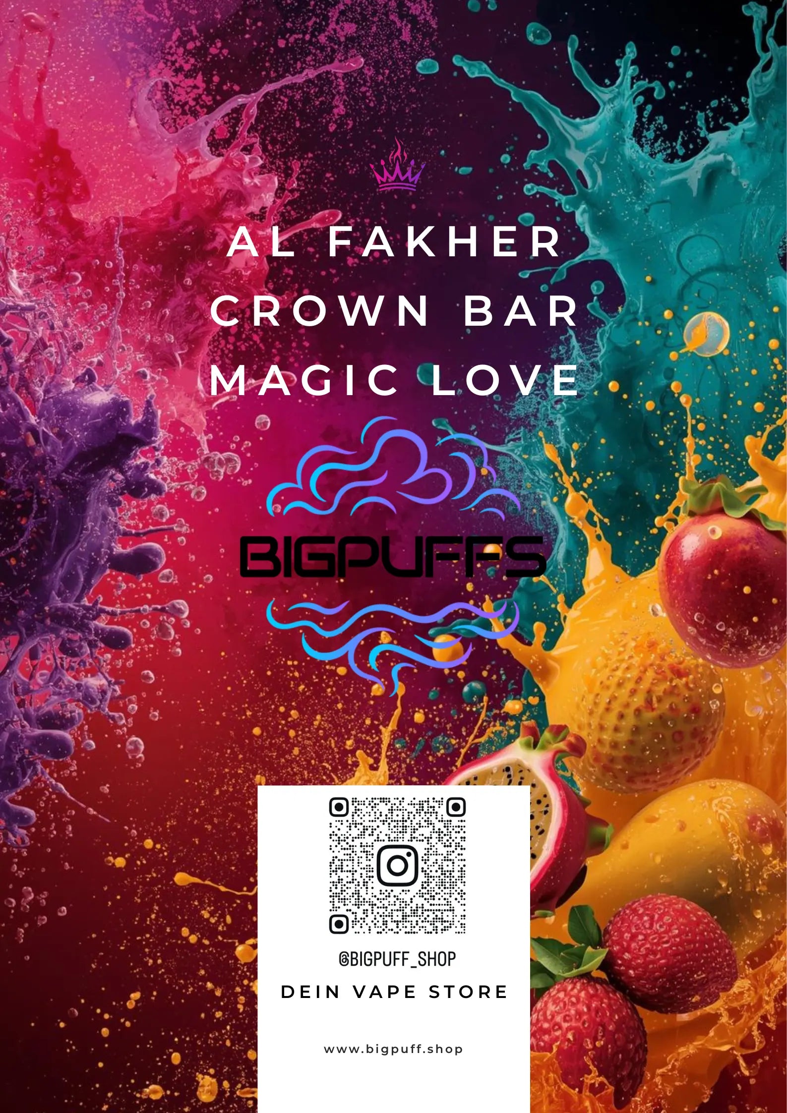 Al Fakher Crown Bar Magic Love kaufen – Exotischer Topseller Geschmack 8K bis 60K | bigpuff.shop Deutschland