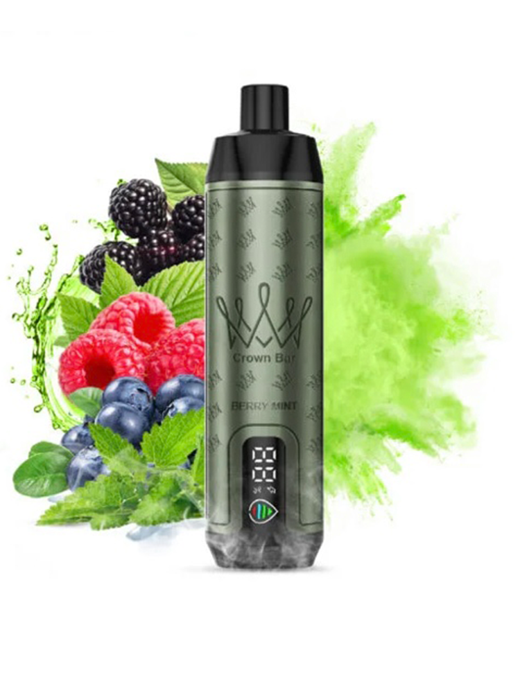 close-up view Al Fakher Crown Bar 15000 Pro Max Berry Mint