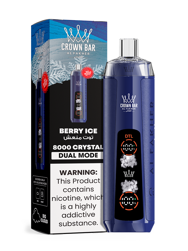 Al Fakher Crown Bar Vape 30K Hypermax Berry Ice flavor