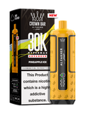 close-up view Al Fakher Crown Bar Vape 30K Hypermax Pineapple Ice