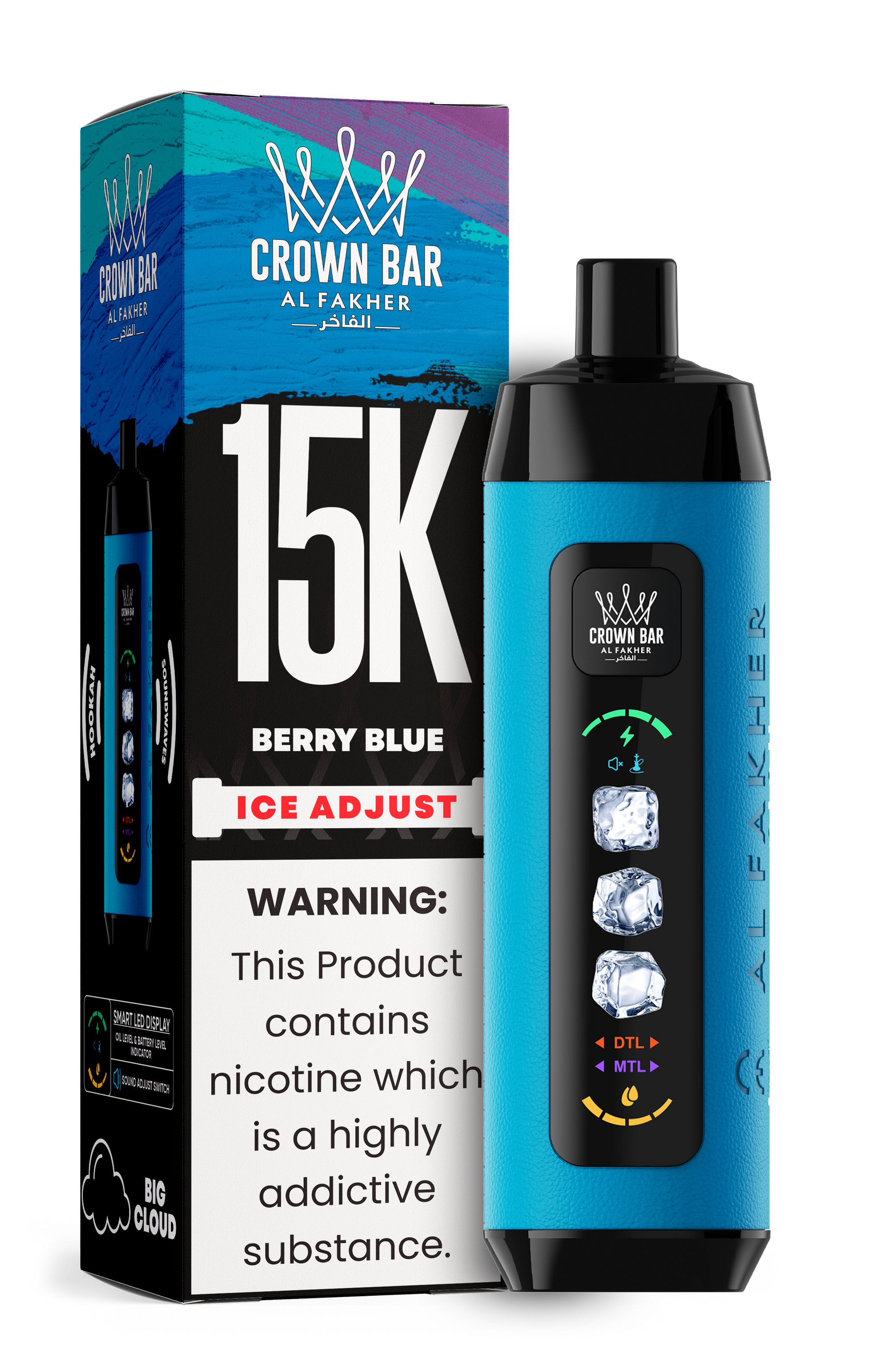 close-up view of berry blue vape