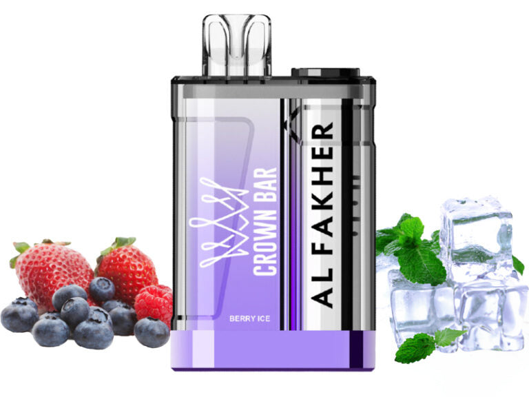 close-up view al fakher crown bar 9000 crystal Berry Ice