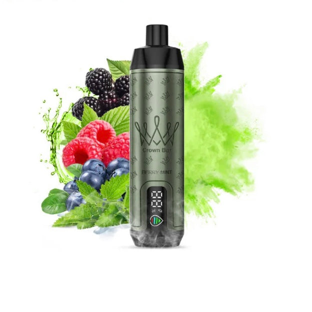 close-up view Al Fakher Crown Bar 15000 Pro Max Berry Mint