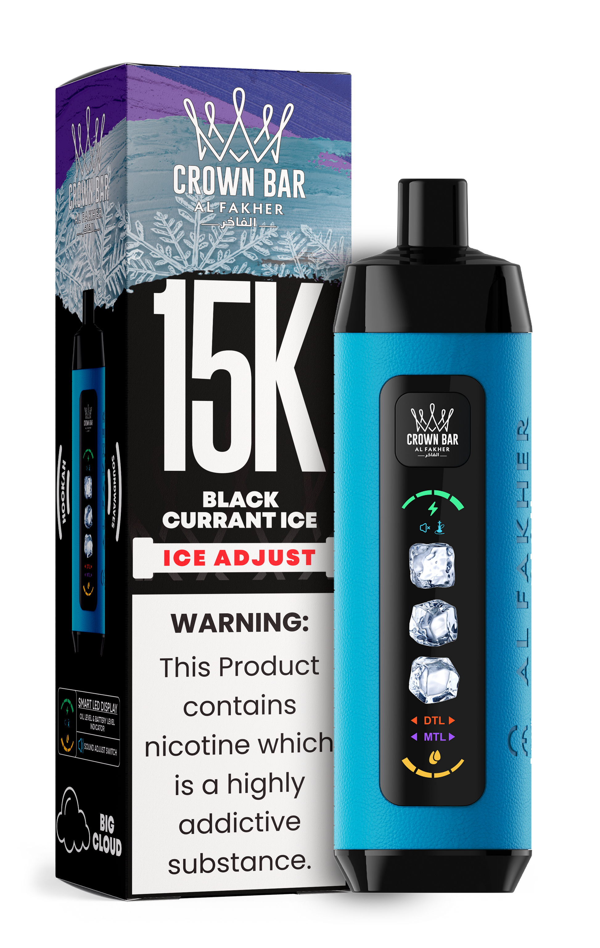 close-up view of blackcurrant ice vape