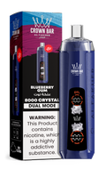 close-up view Al Fakher Crown Bar Vape 30K Hypermax Blueberry Gum flavor