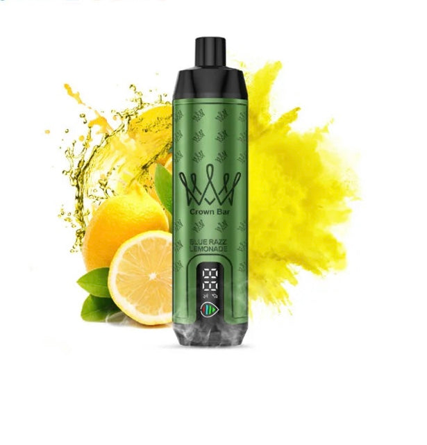 close-up view Al Fakher Crown Bar 15000 Pro Max Blue Razz Lemonade
