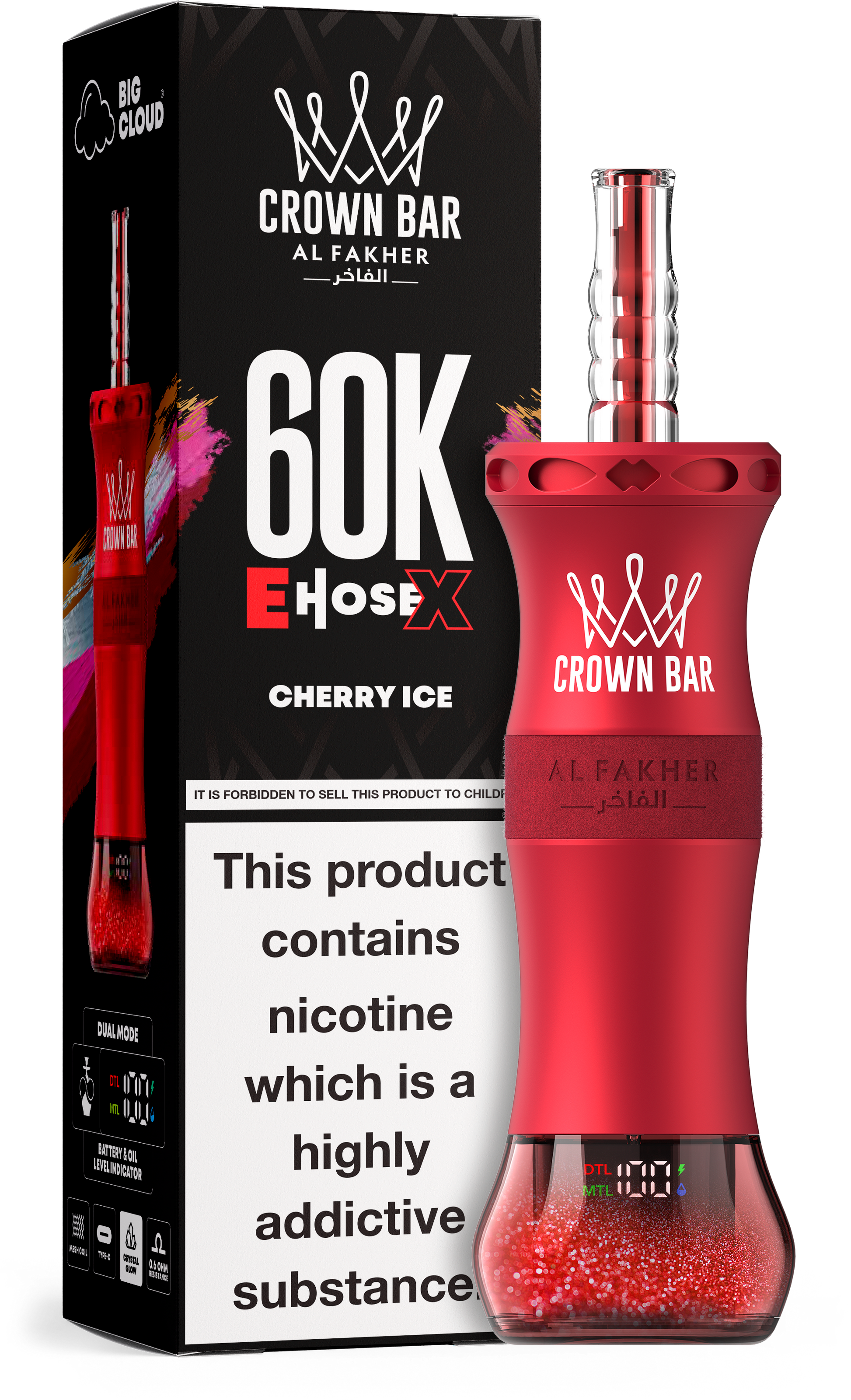 close-up view of cherry ice vape