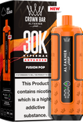 close-up view Al Fakher Crown Bar Vape 30K Hypermax Fusion Pop