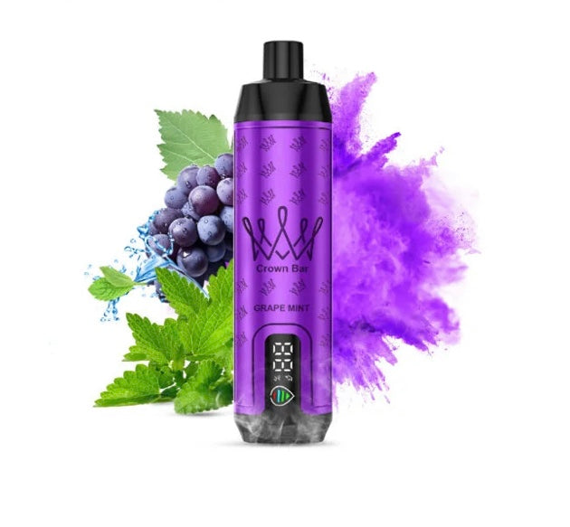 close-up view Al Fakher Crown Bar 15000 Pro Max Grape Mint