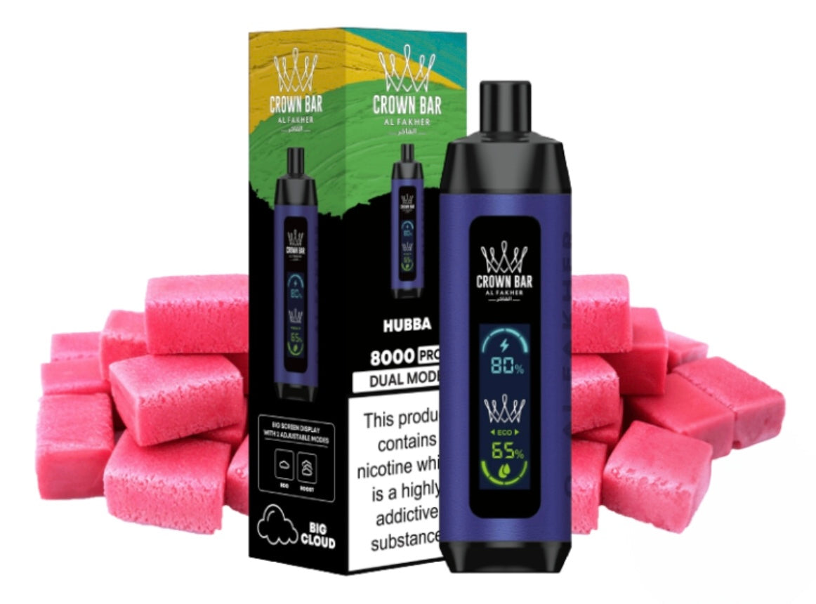 close-up view Al Fakher Crown Bar 15000 Pro Max Hubba