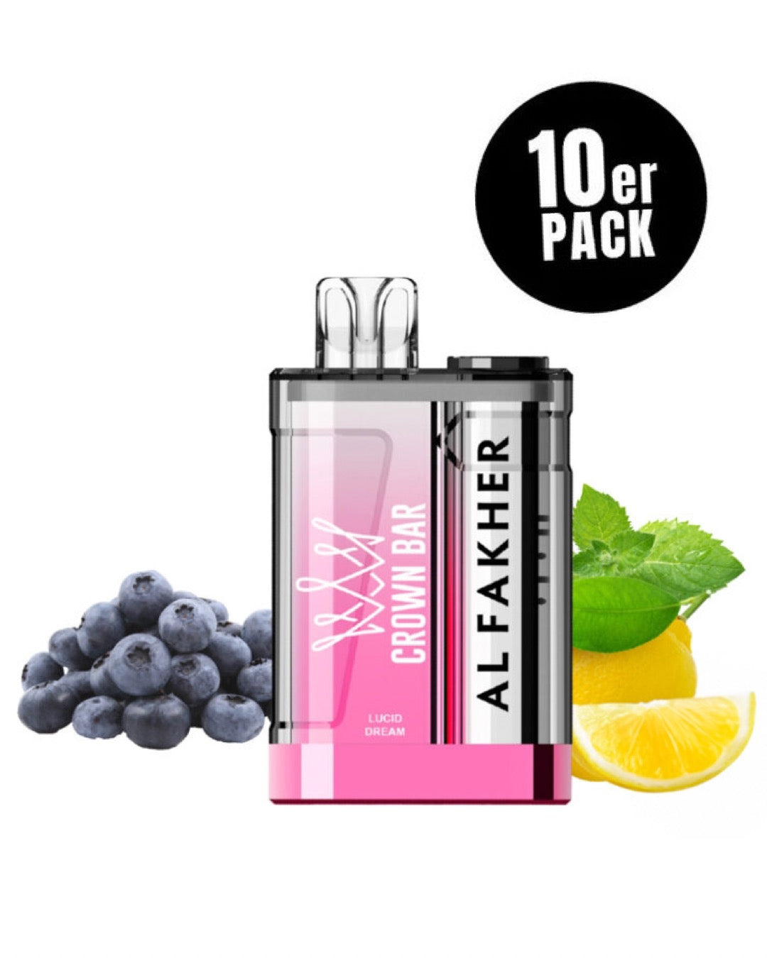 close-up view al fakher crown bar 9000 crystal Lucid Dream - 10 per pack