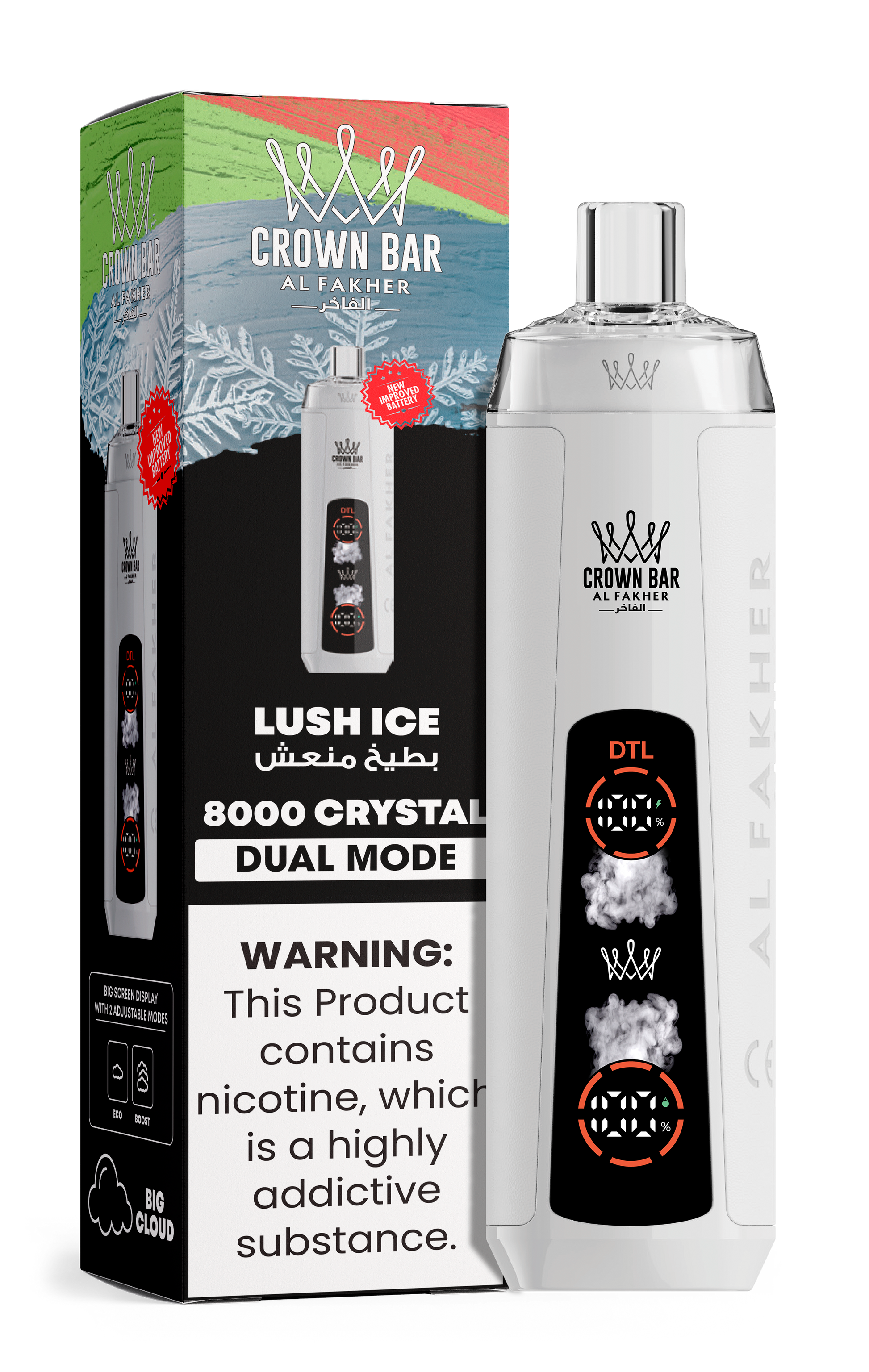 close-up view Al Fakher Vape 30K Hypermax Lush Ice flavor