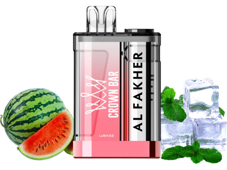 close-up view al fakher crown bar 9000 crystal Lush Ice