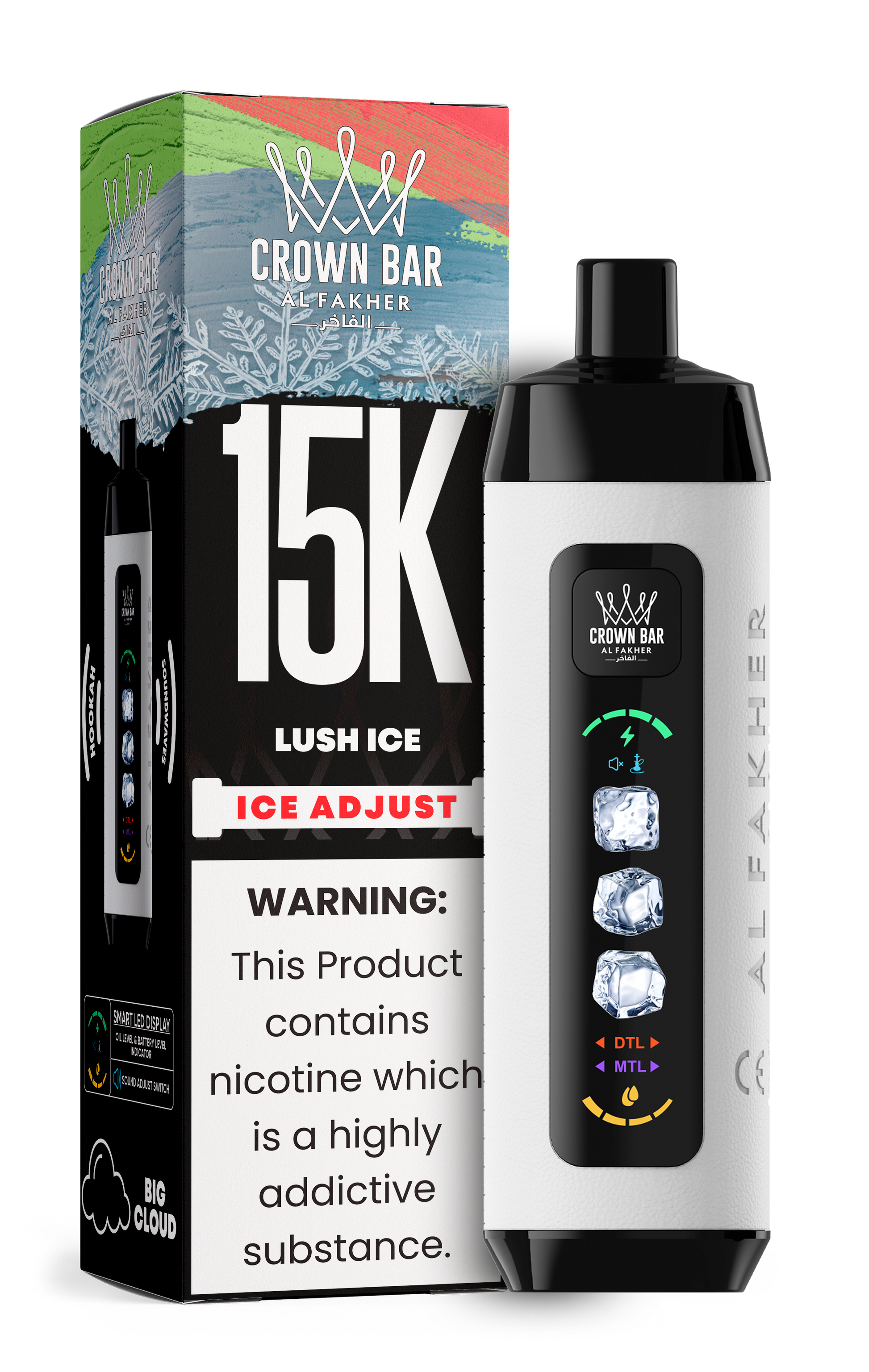 close-up view of lush ice vape