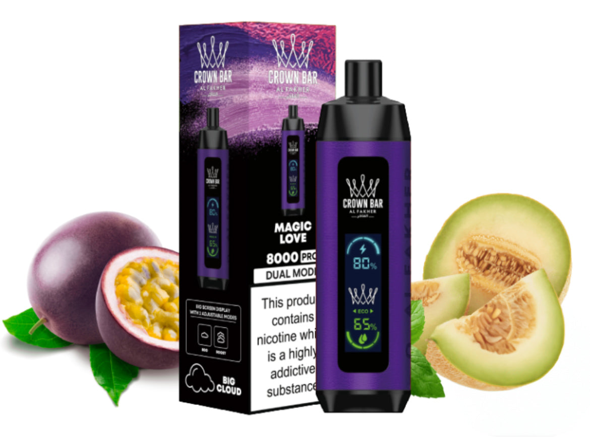 close-up view Al Fakher Crown Bar 15000 Pro Max Magic Love