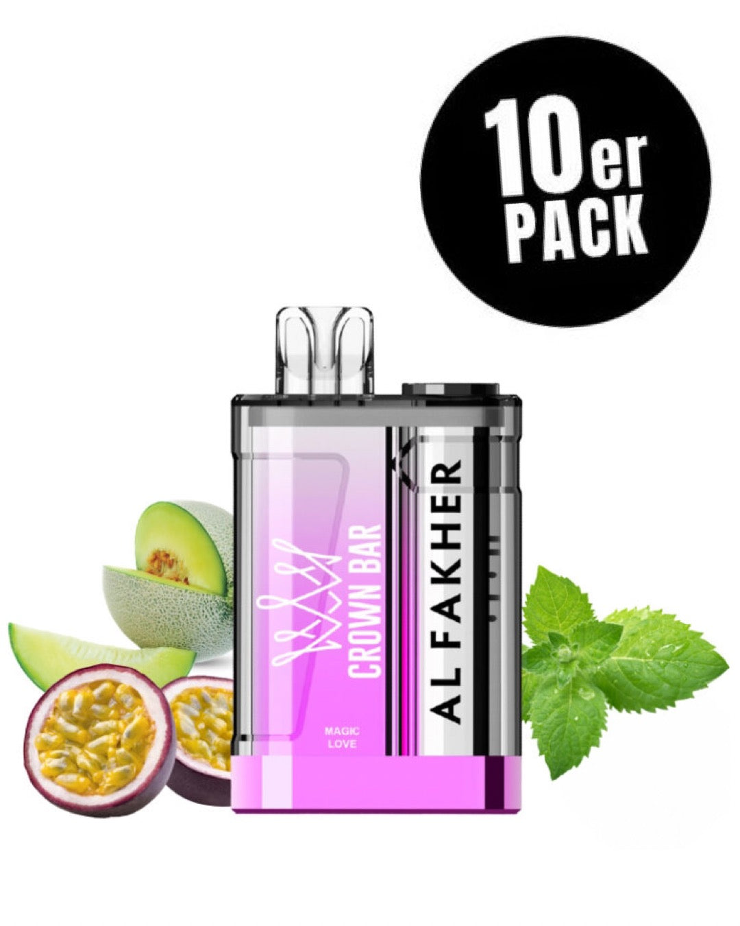 close-up view al fakher crown bar 9000 crystal Magic Love - 10 per pack