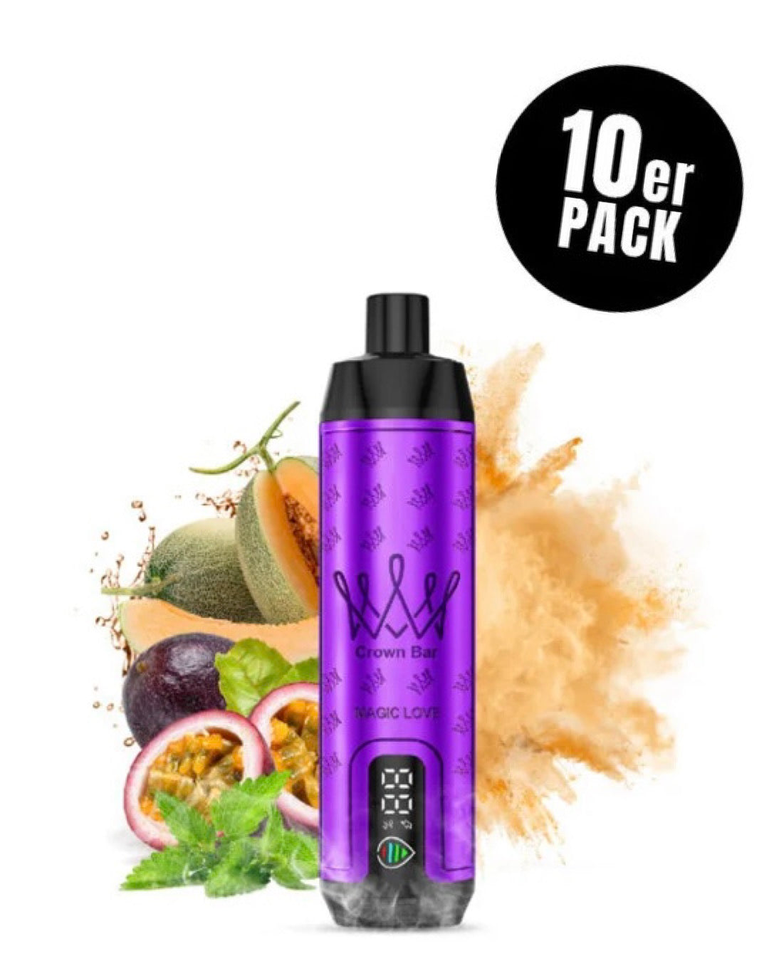 close-up view Al Fakher Crown Bar 15000 Pro Max Magic Love - 10 per pack