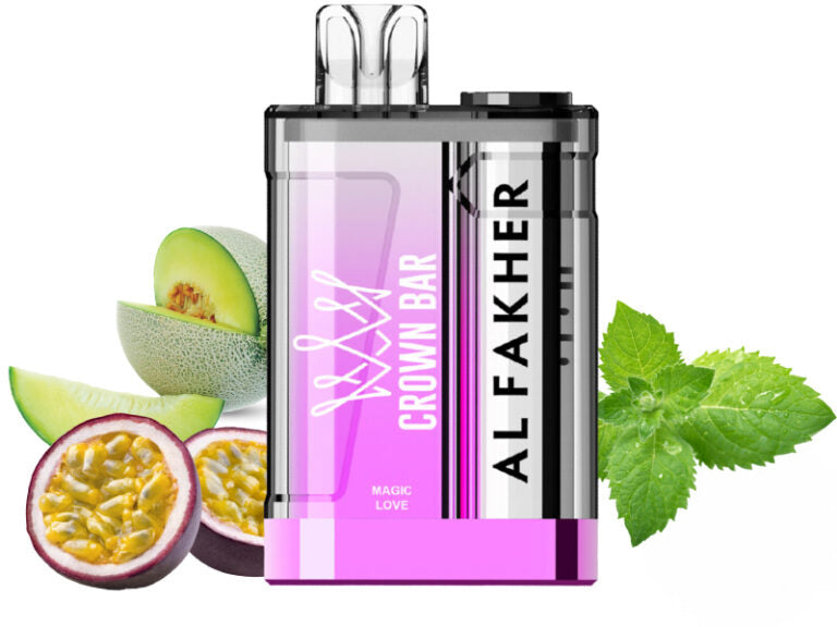 close-up view al fakher crown bar 9000 crystal Magic Love