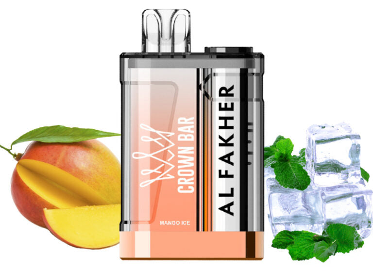 close-up view al fakher crown bar 9000 crystal Mango Ice