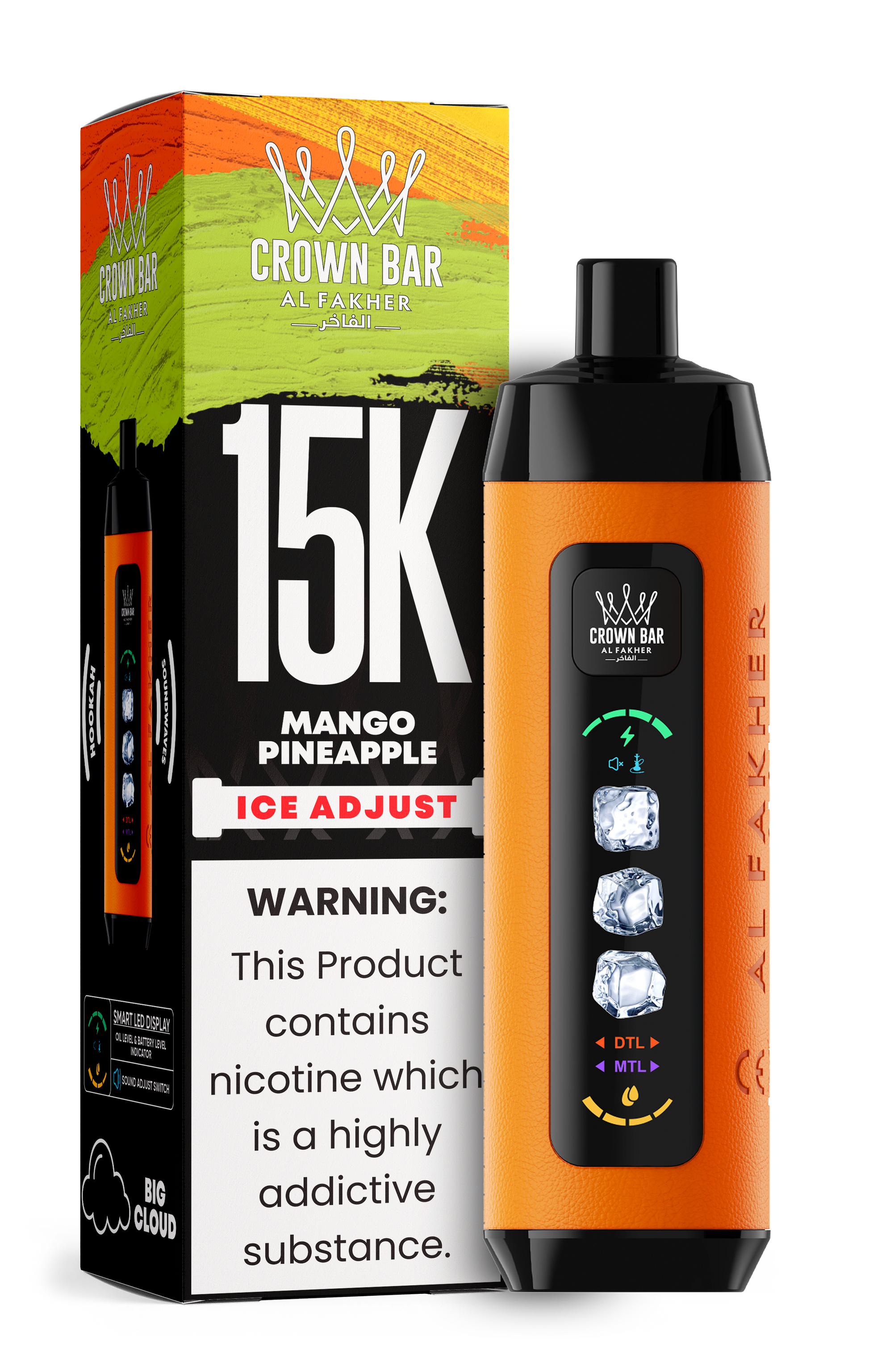 close-up view of mango pineapple vape