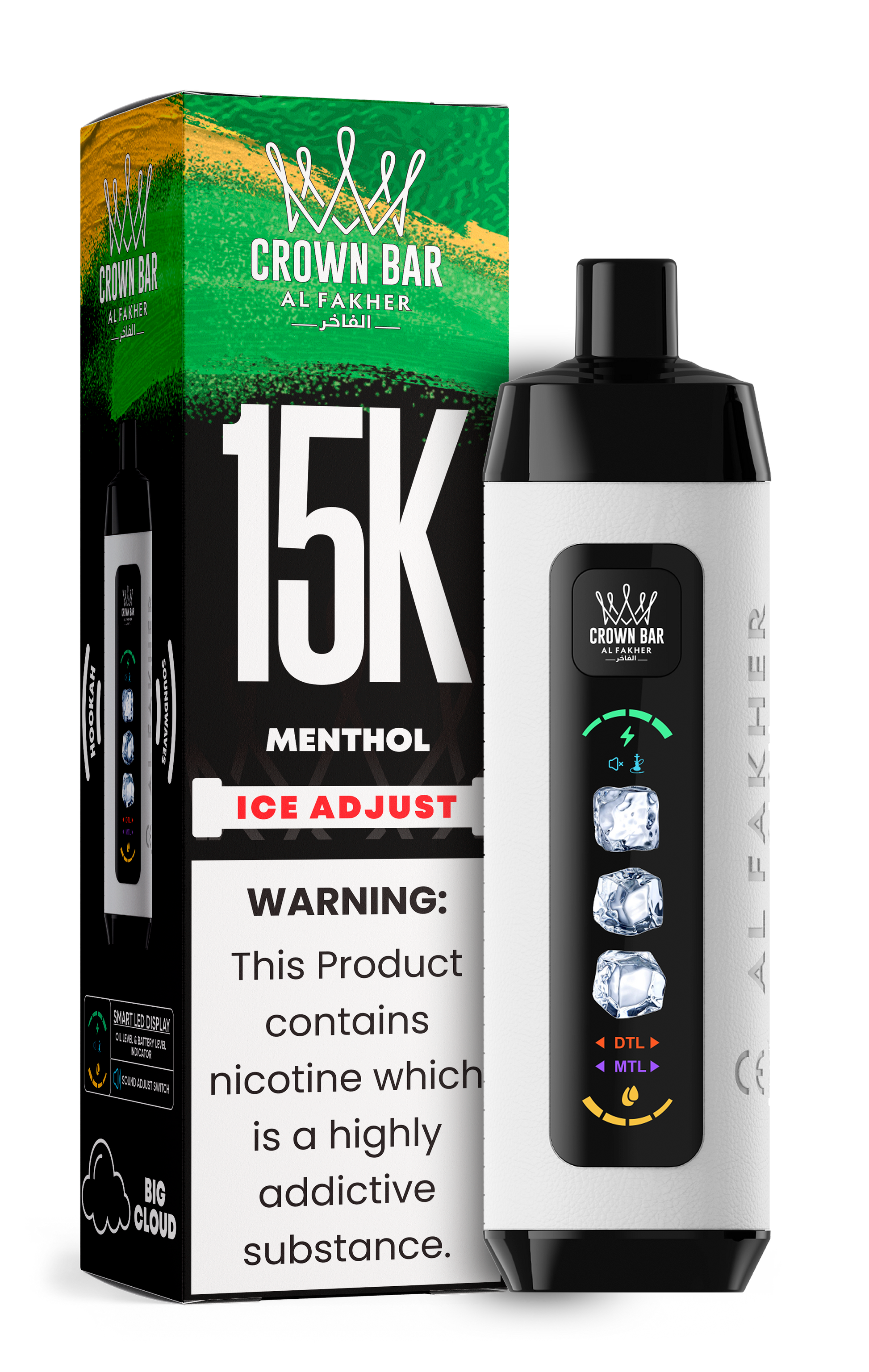 close-up view of menthol vape