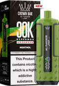 close-up view Al Fakher Crown Bar Vape 30K Hypermax Menthol