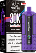 close-up view Al Fakher Crown Bar Vape 30K Hypermax Mixed Berry