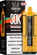 close-up view Al Fakher Crown Bar Vape 30K Hypermax Orange Mint