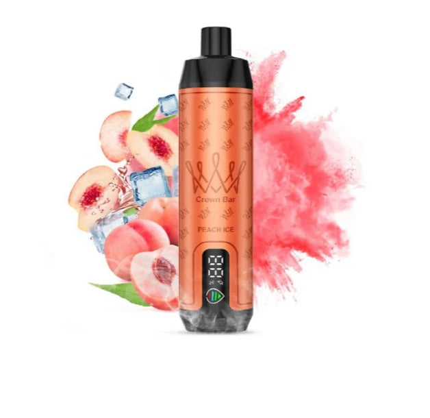 close-up view Al Fakher Crown Bar 15000 Pro Max Peach Ice