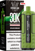 close-up view Al Fakher Crown Bar Vape 30K Hypermax Space Dream