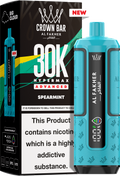 close-up view Al Fakher Crown Bar Vape 30K Hypermax Spearmint