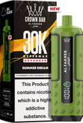 close-up view Al Fakher Crown Bar Vape 30K Hypermax Summer Dream