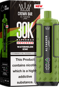 close-up view Al Fakher Crown Bar Vape 30K Hypermax Watermelon Kiwi