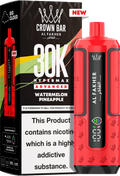 close-up view Al Fakher Crown Bar Vape 30K Hypermax Watermelon Pineapple
