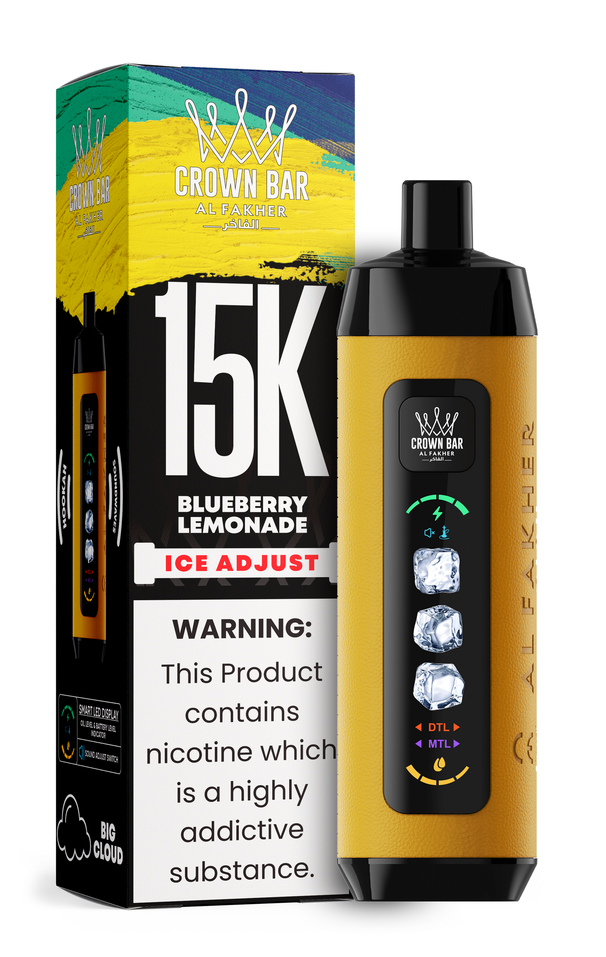 Al Fakher Crown Bar 15K Ice Adjust Blueberry Lemonade – E-Shisha kaufen Deutschland