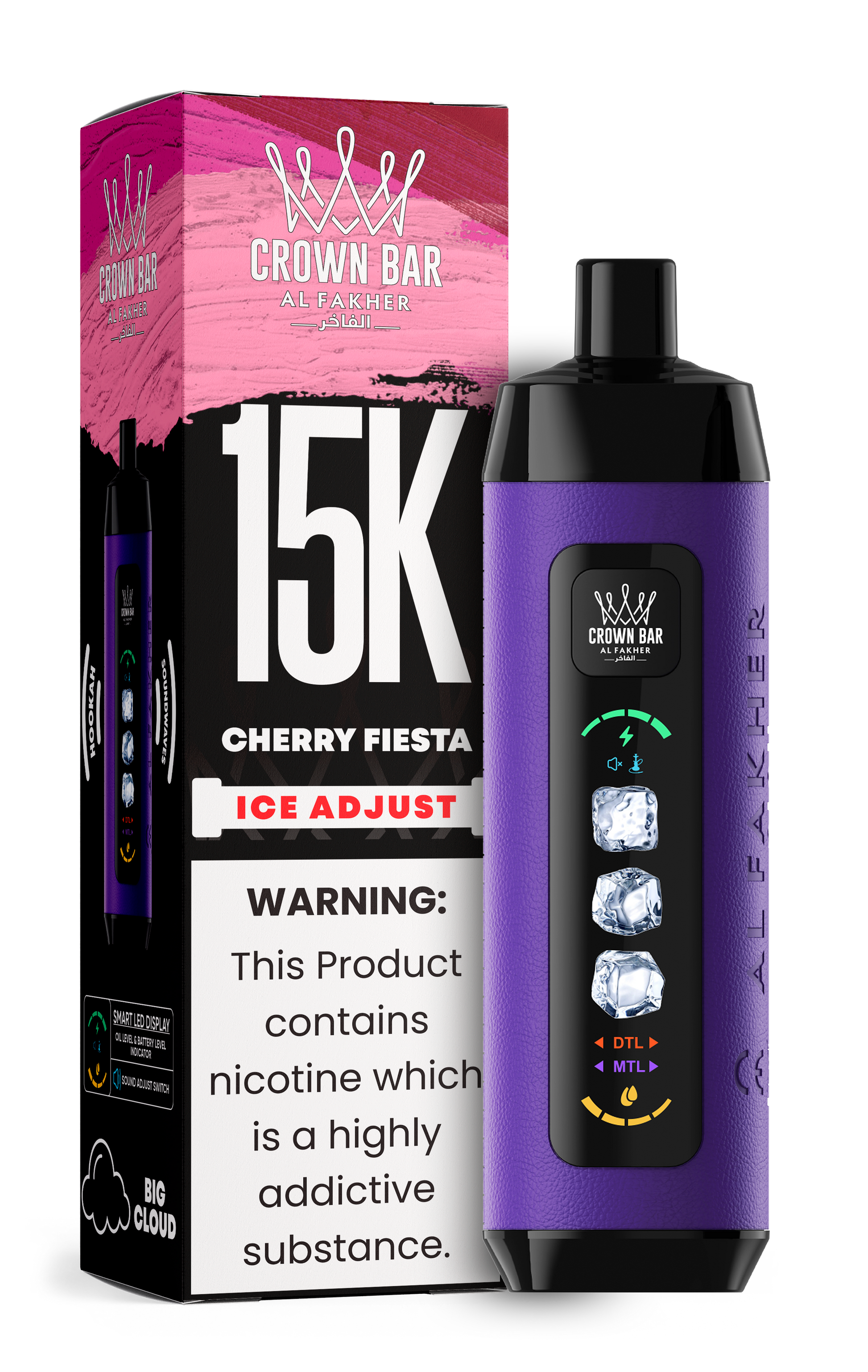 Al Fakher Crown Bar 15K Ice Adjust Cherry Fiesta – E-Shisha kaufen Deutschland