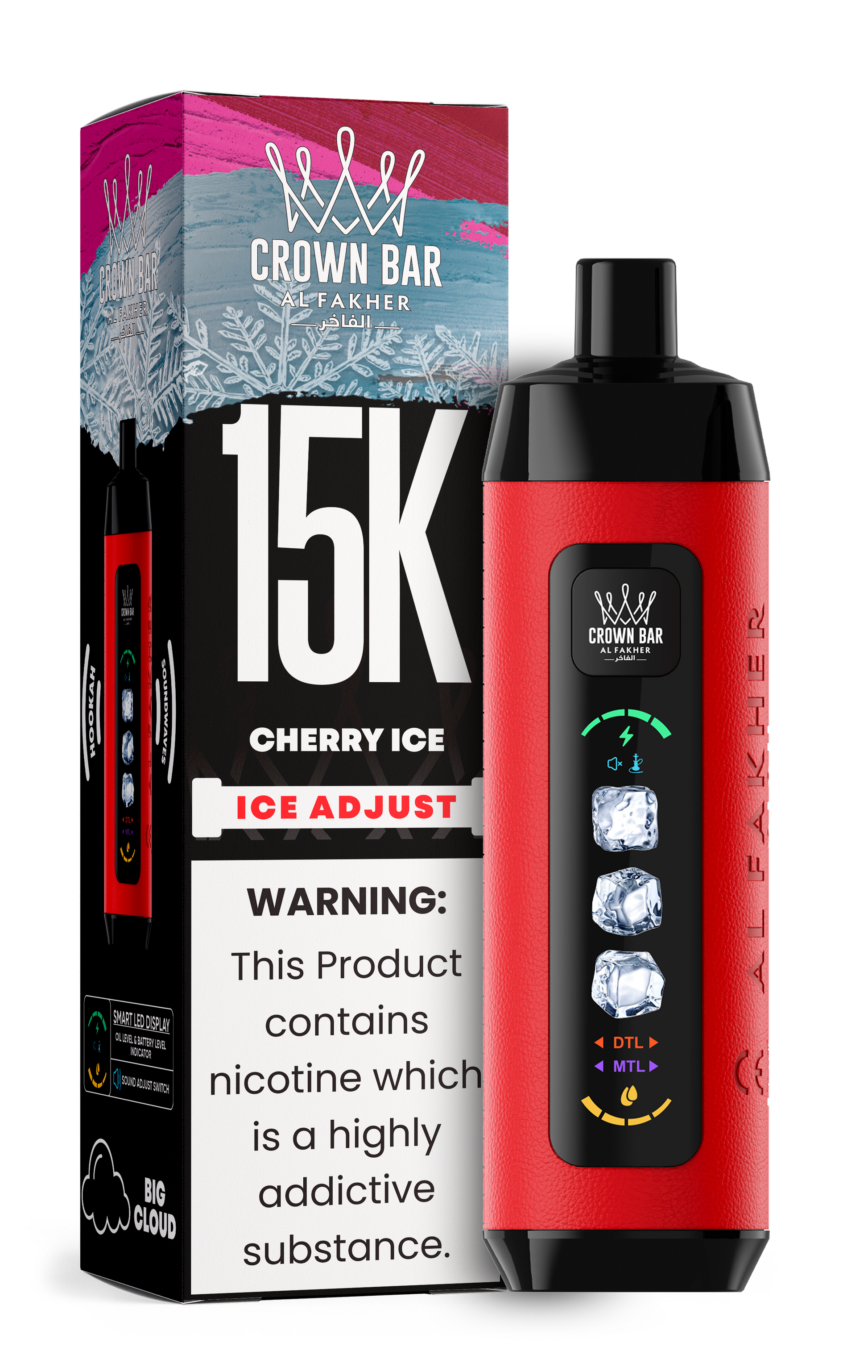 Al Fakher Crown Bar 15K Ice Adjust Cherry Ice – Einweg Vape kaufen Deutschland