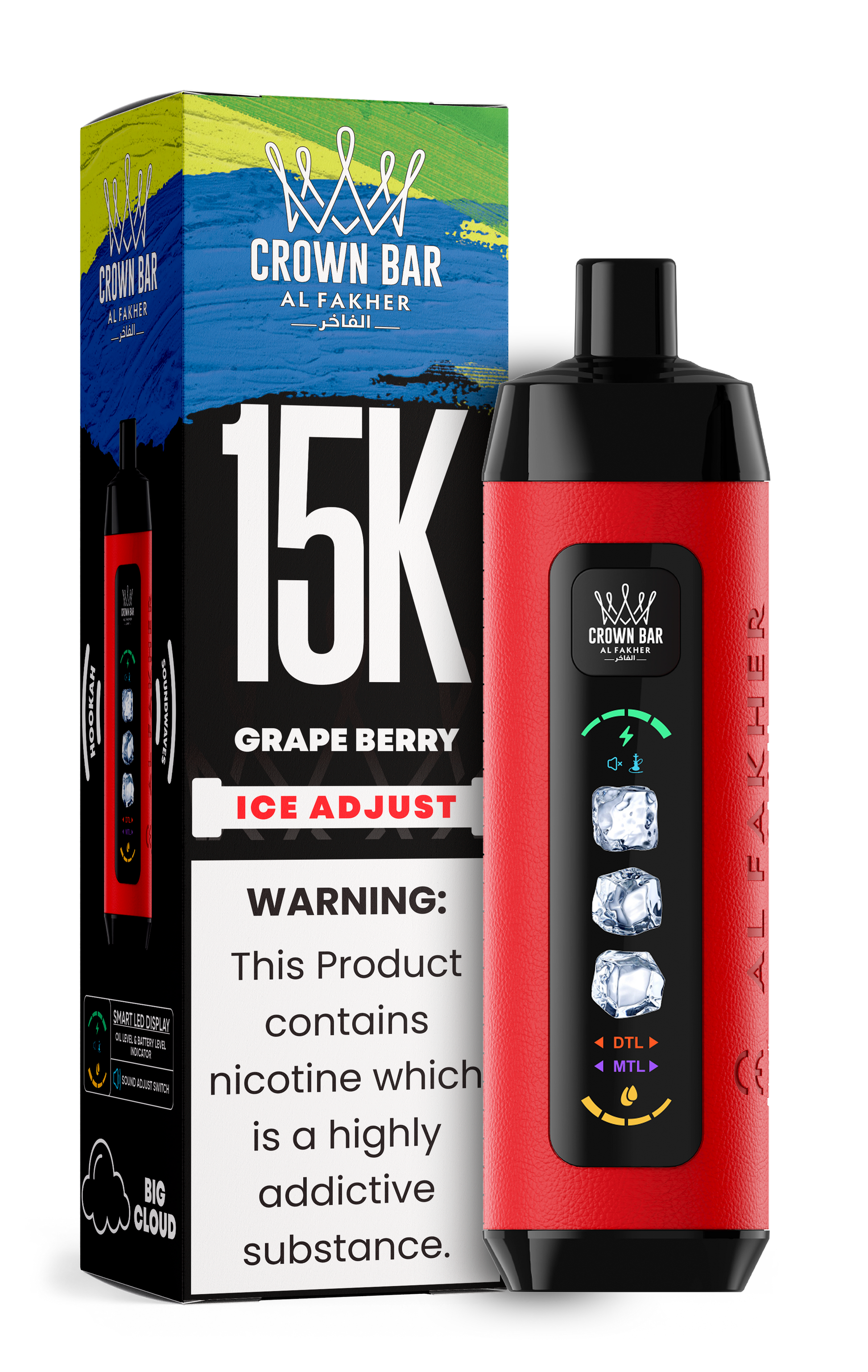 Al Fakher Crown Bar 15K Ice Adjust Grape Berry – Einweg Vape kaufen Deutschland