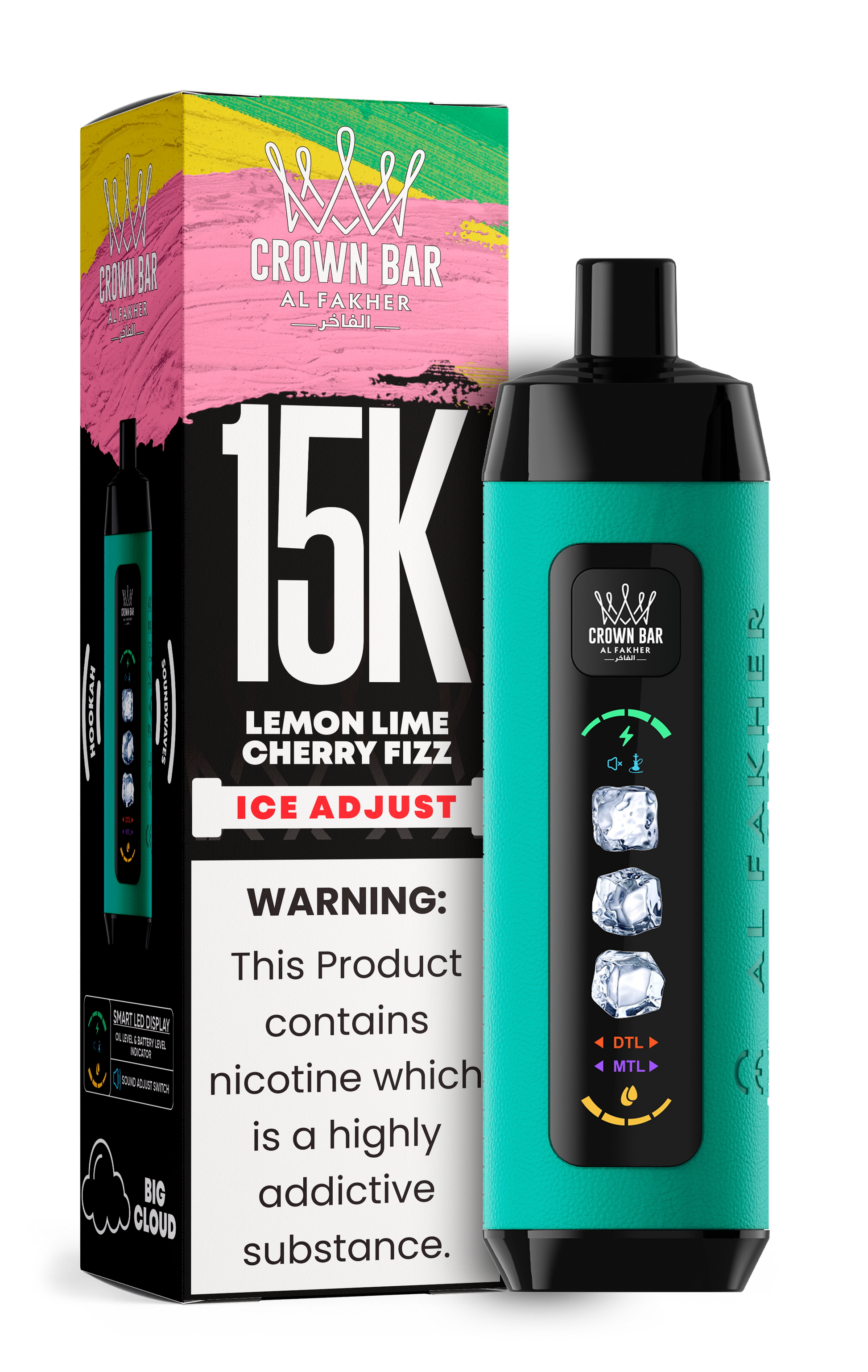 Al Fakher Crown Bar 15K Ice Adjust Lemon Lime Cherry Fizz – E-Zigarette kaufen