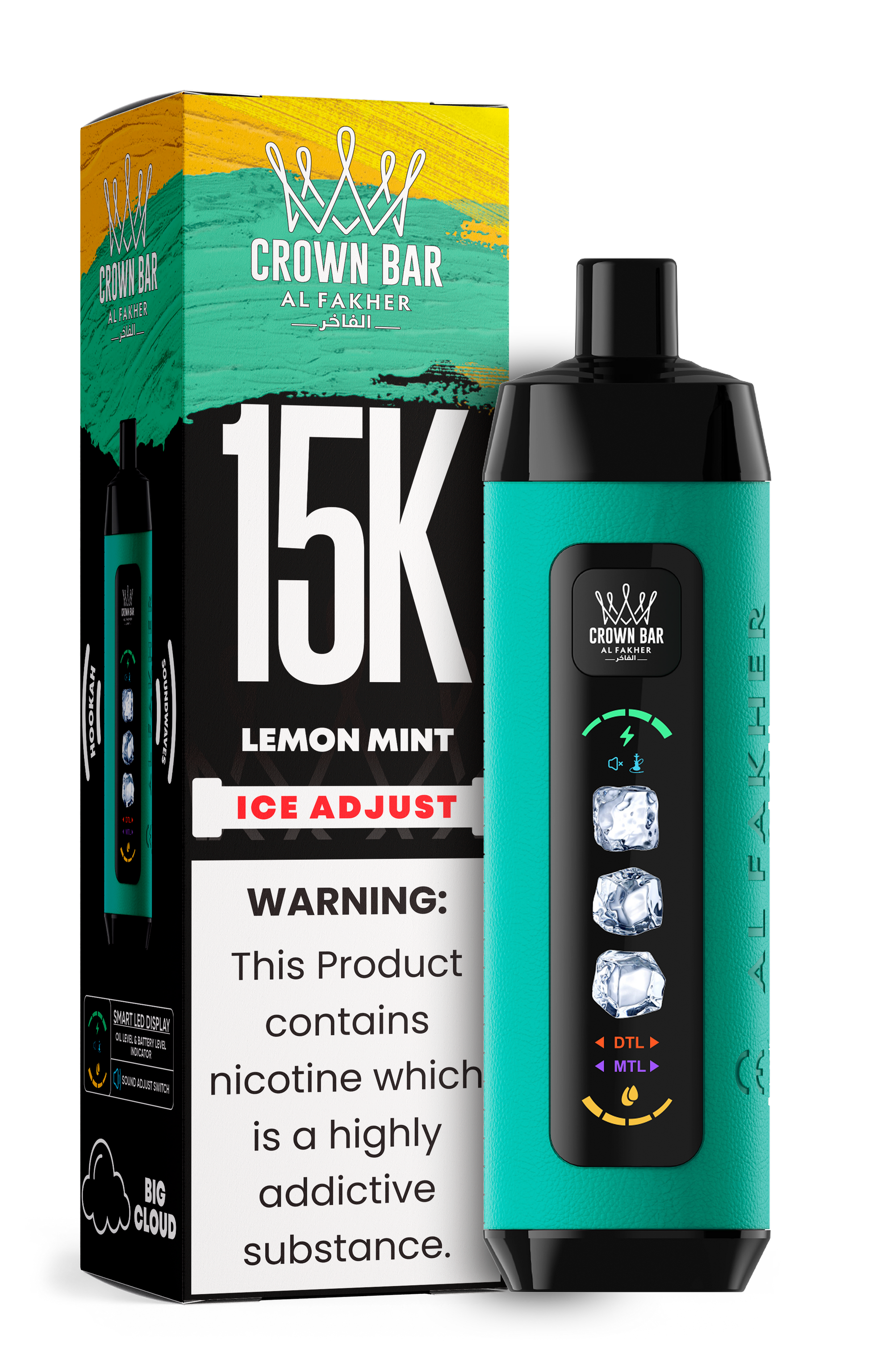 Al Fakher Crown Bar 15K Ice Adjust Lemon Mint – Vape kaufen Deutschland