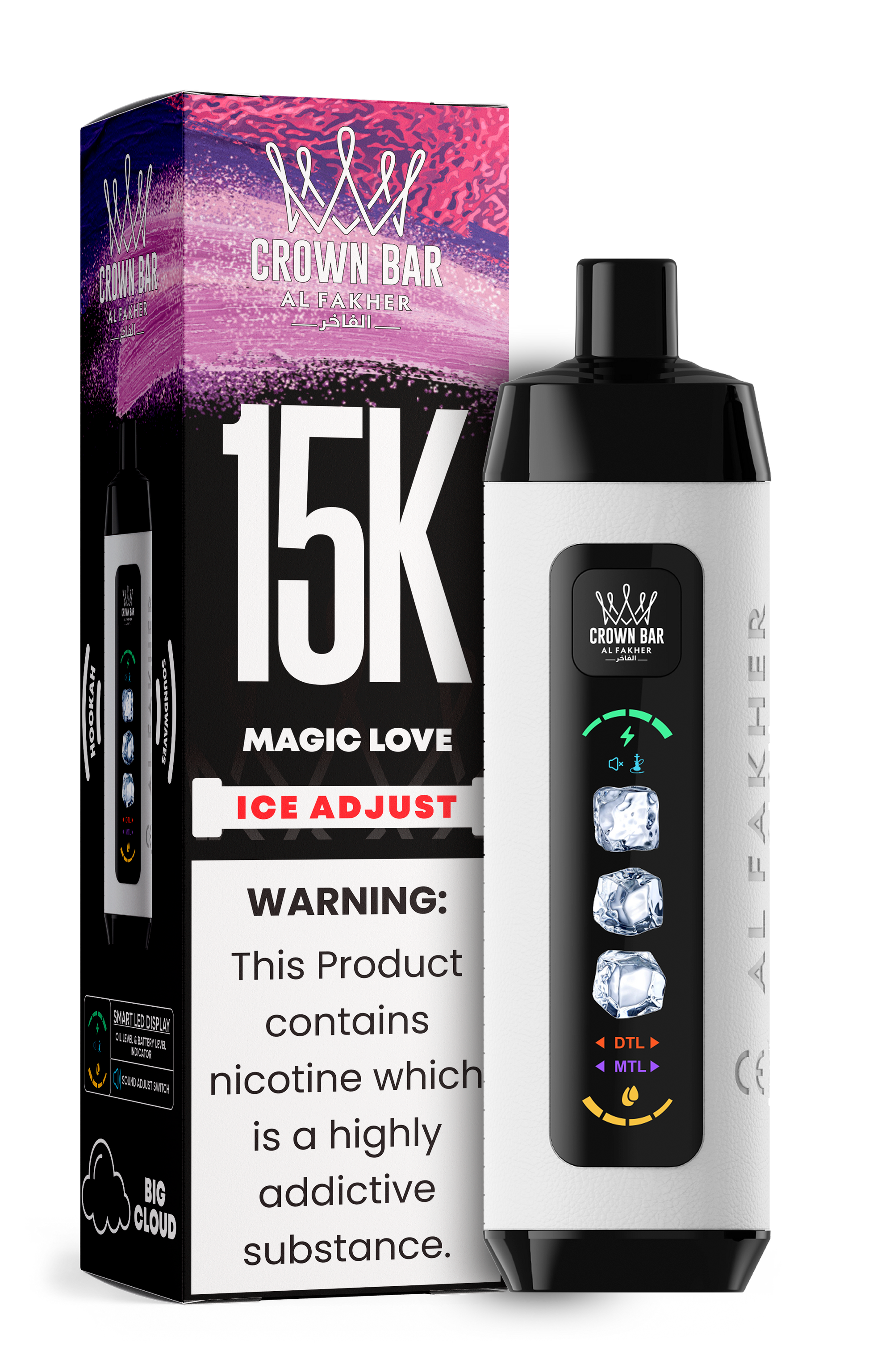 Al Fakher Crown Bar 15K Ice Adjust Magic Love – Vape kaufen Deutschland