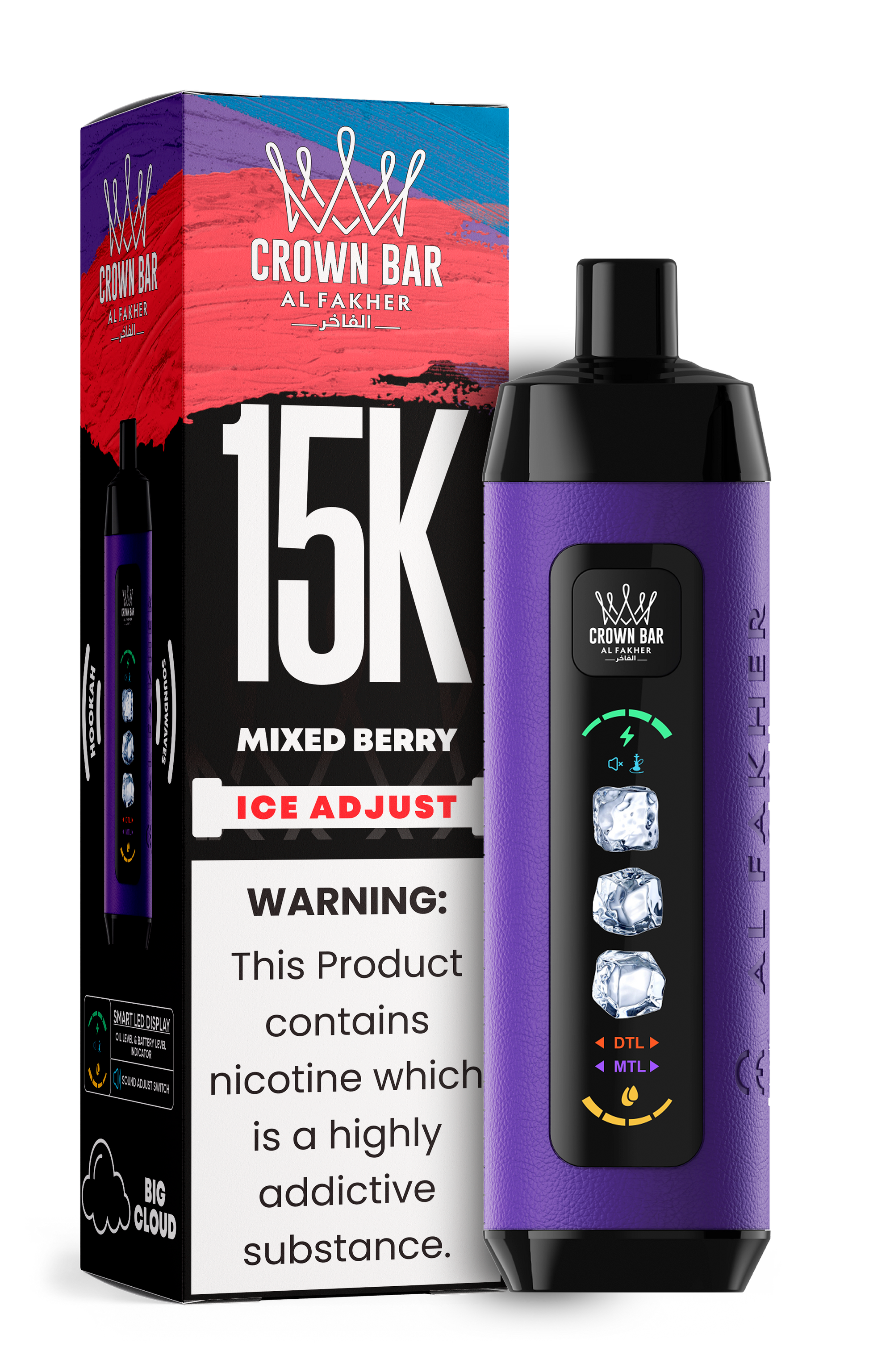 Al Fakher Crown Bar 15K Ice Adjust Mixed Berry – Vape kaufen Deutschland