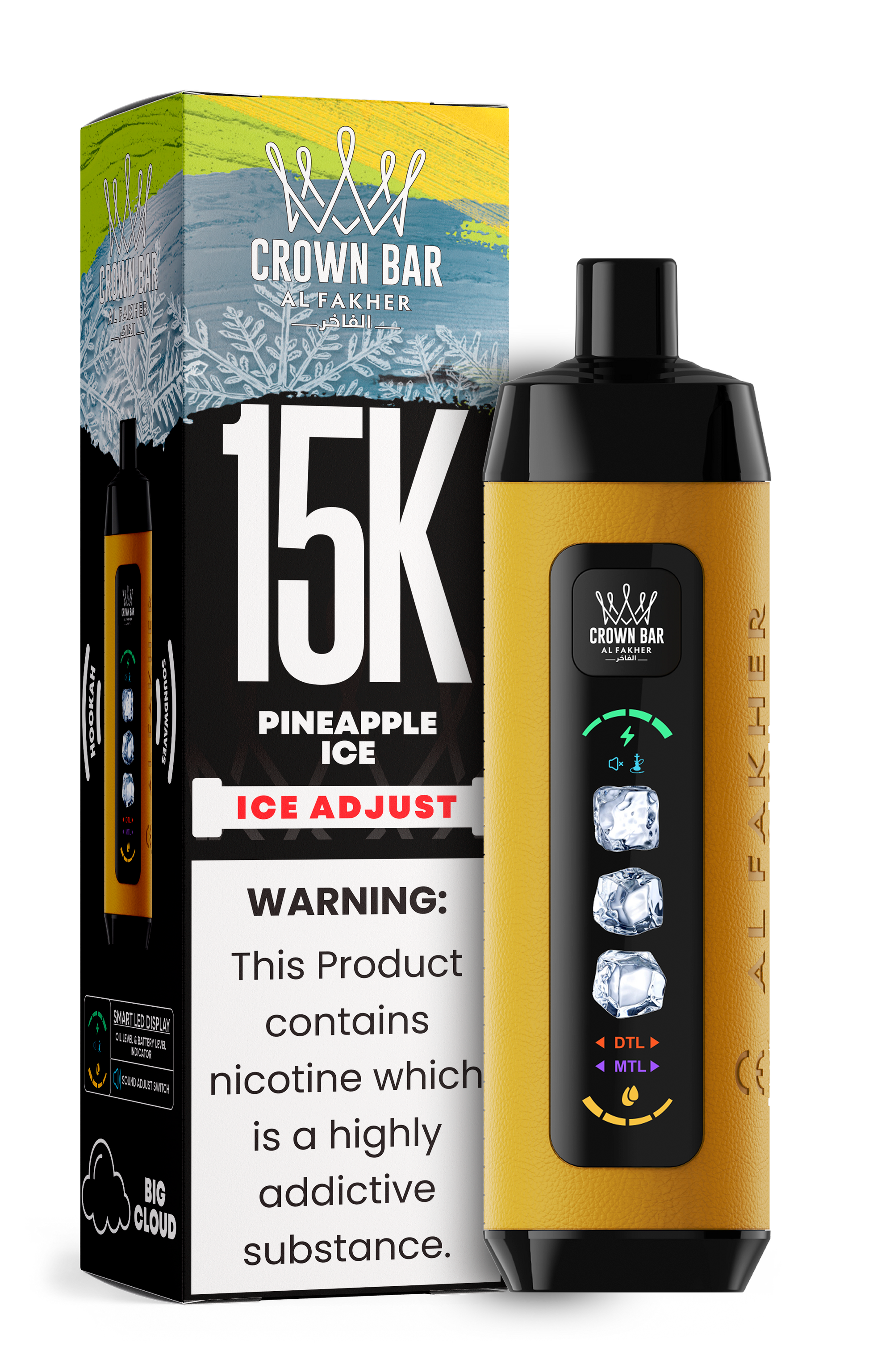 Al Fakher Crown Bar 15K Ice Adjust Pineapple Ice – E-Zigarette Deutschland