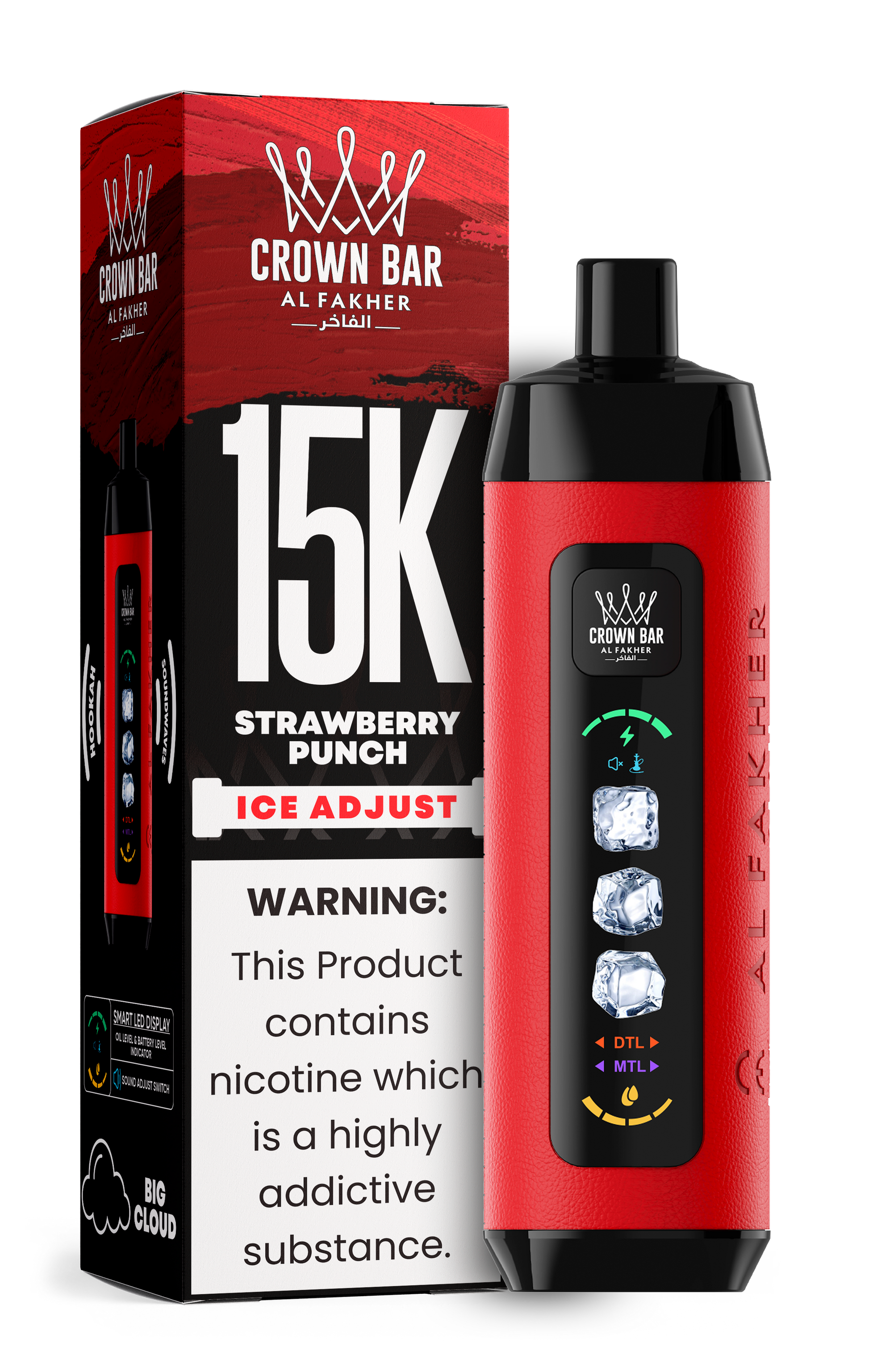 Al Fakher Crown Bar 15K Ice Adjust Strawberry Punch – Einweg Vape kaufen Deutschland