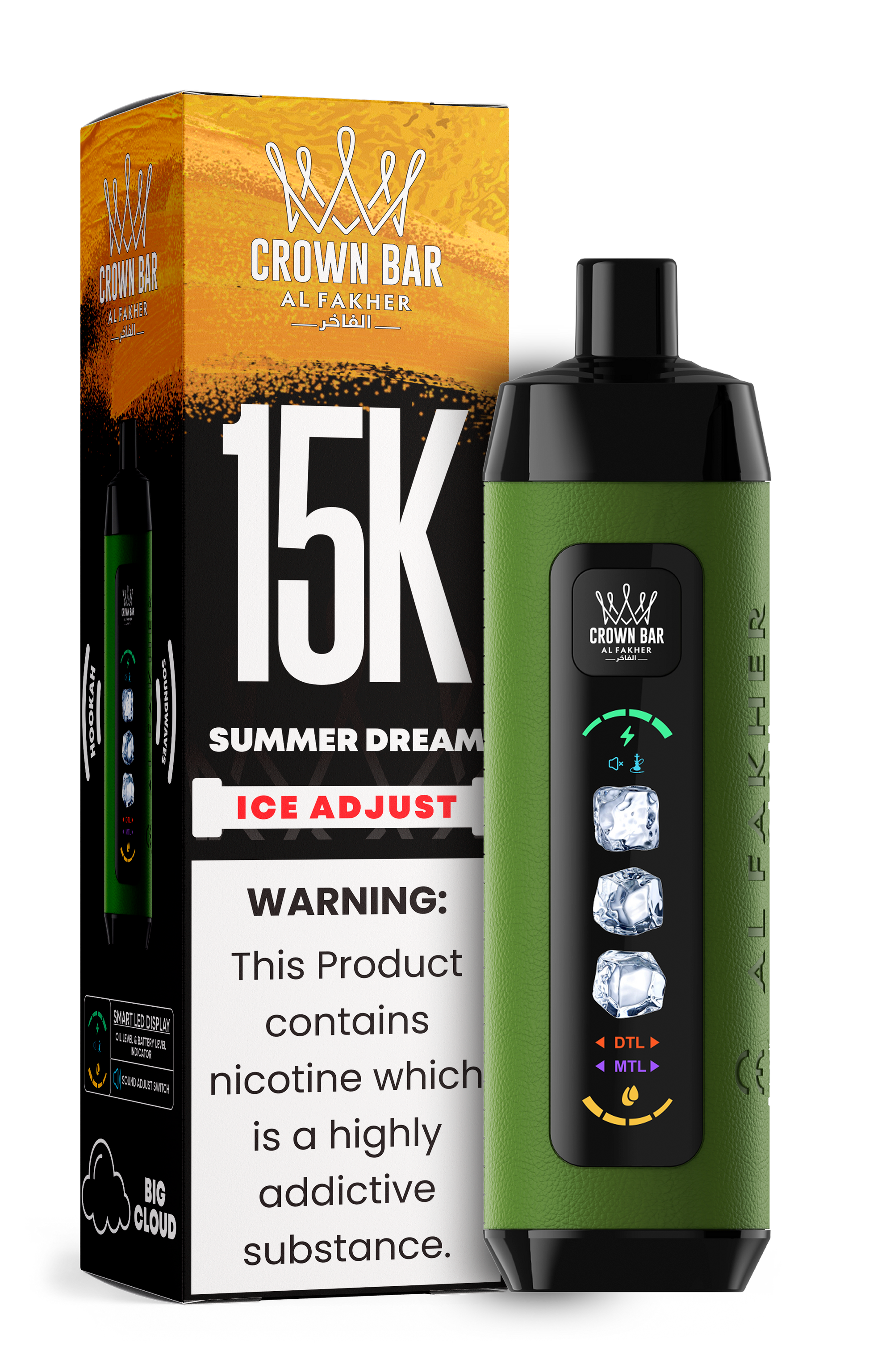 Al Fakher Crown Bar 15K Ice Adjust Summer Dream – Einweg Vape kaufen Deutschland