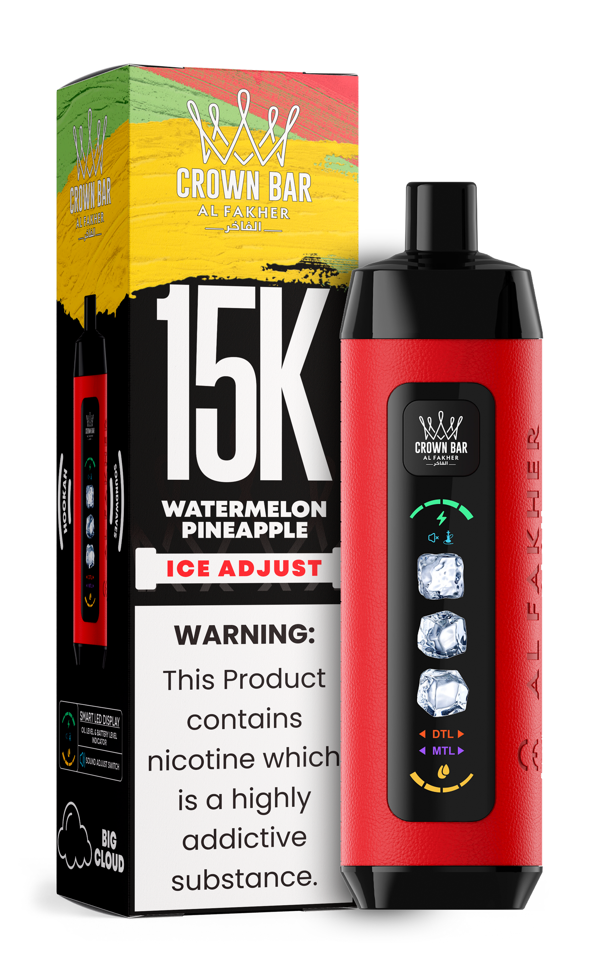 Al Fakher Crown Bar 15K Ice Adjust Watermelon Pineapple – Vape kaufen Deutschland