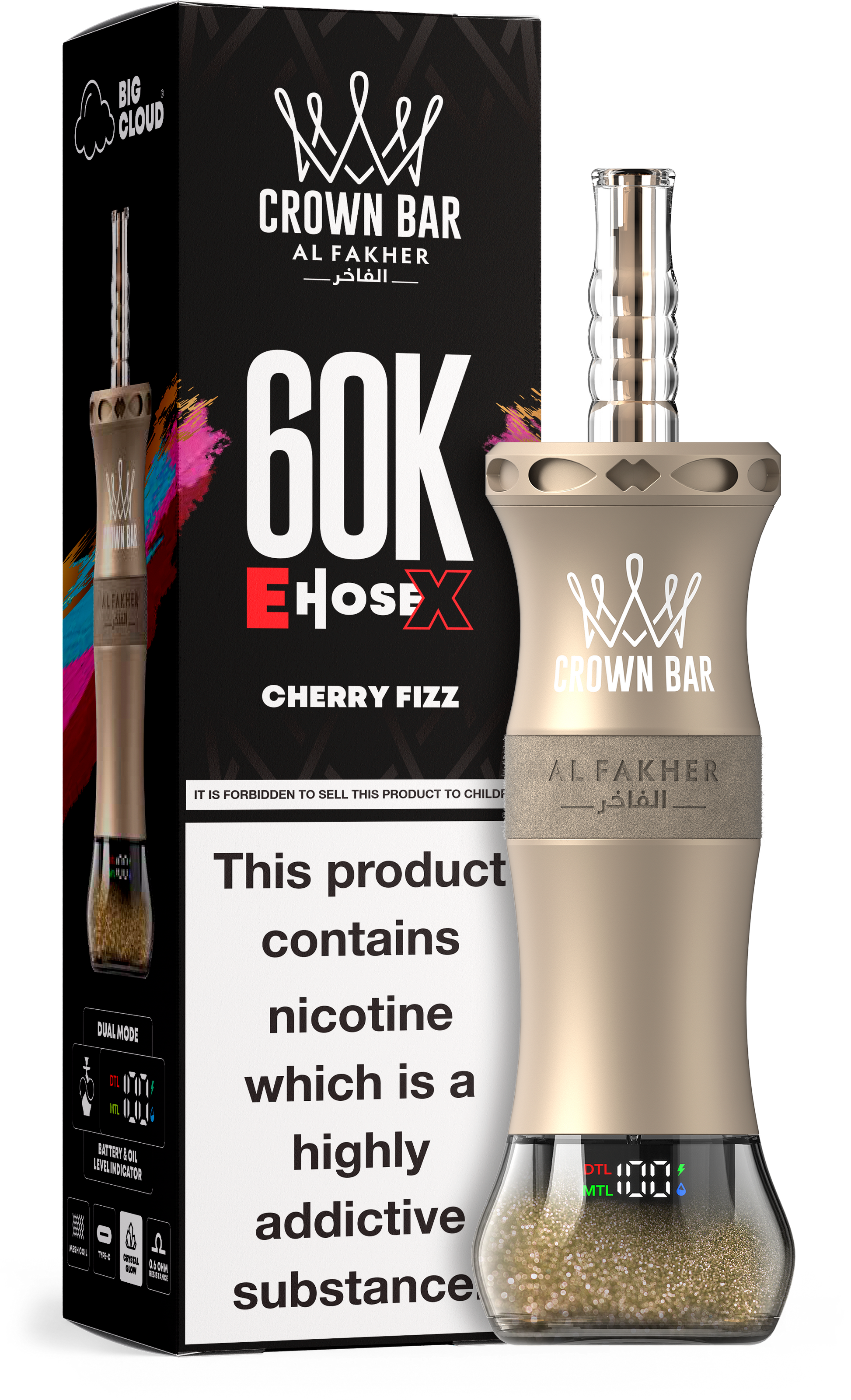 Al Fakher Crown Bar E Hose X 60K Cherry Fizz – E-Shisha kaufen