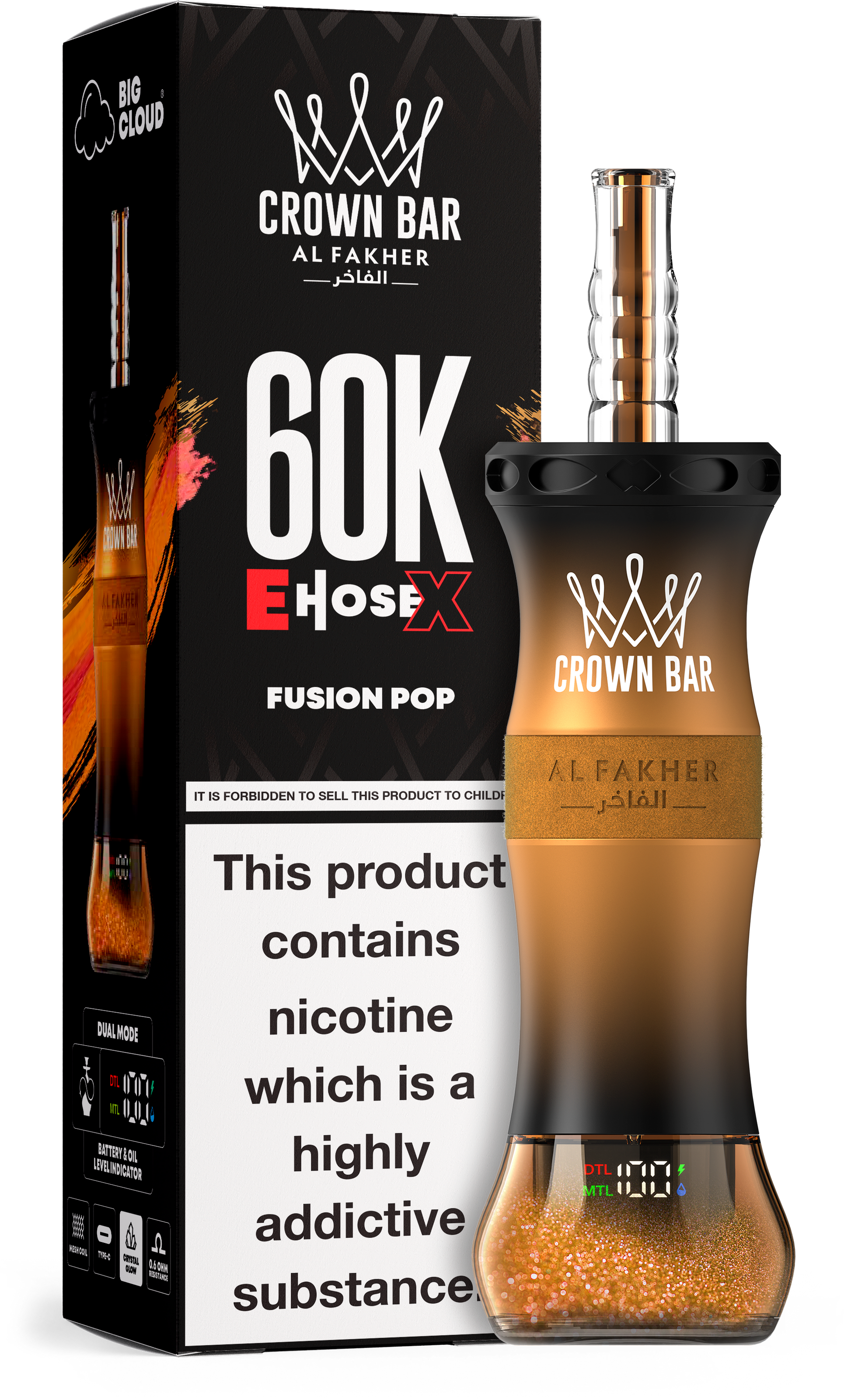 Al Fakher Crown Bar E Hose X 60K Fusion Pop – E-Shisha kaufen
