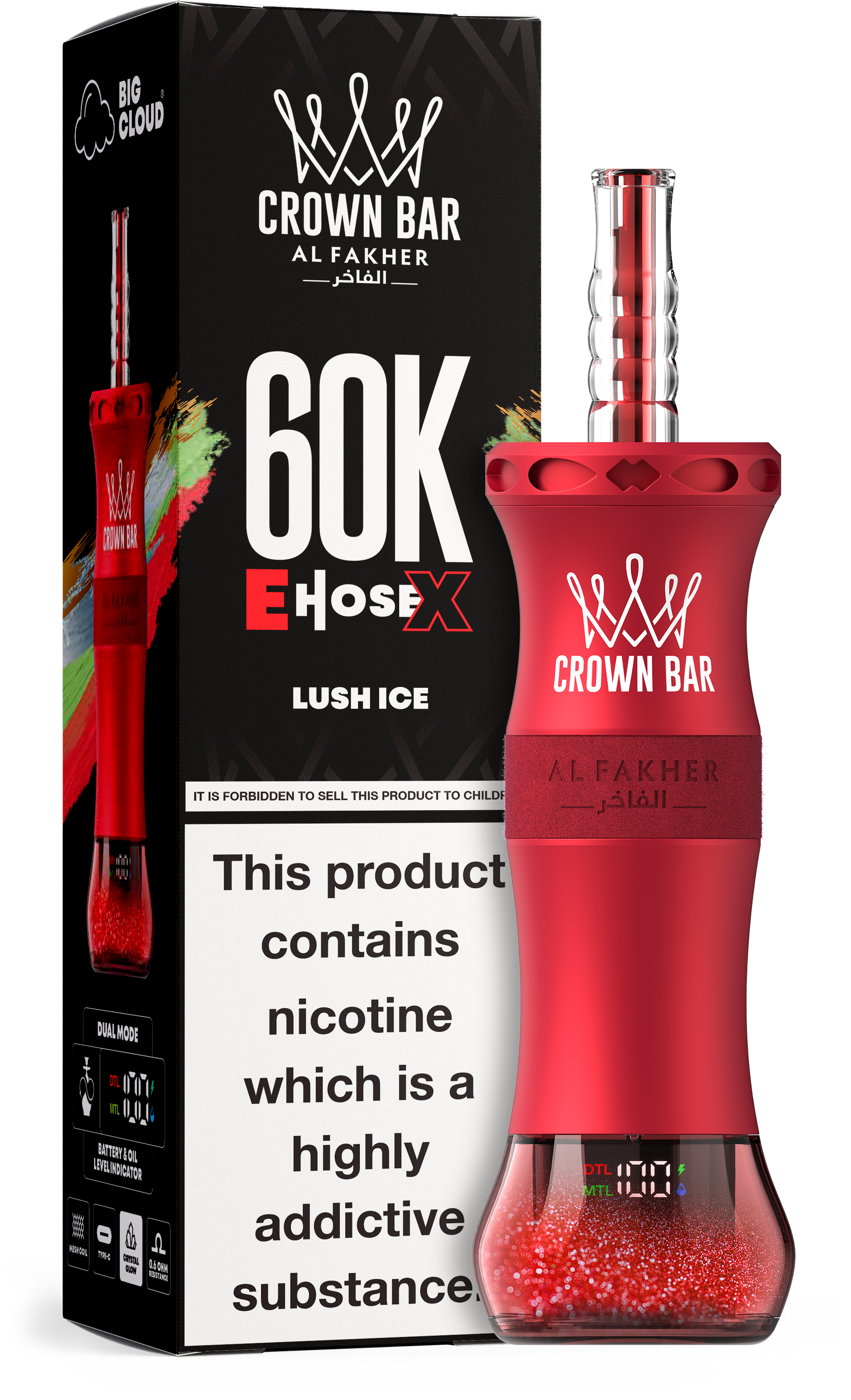 Al Fakher Crown Bar E Hose X 60K Lush Ice – E-Shisha kaufen Deutschland