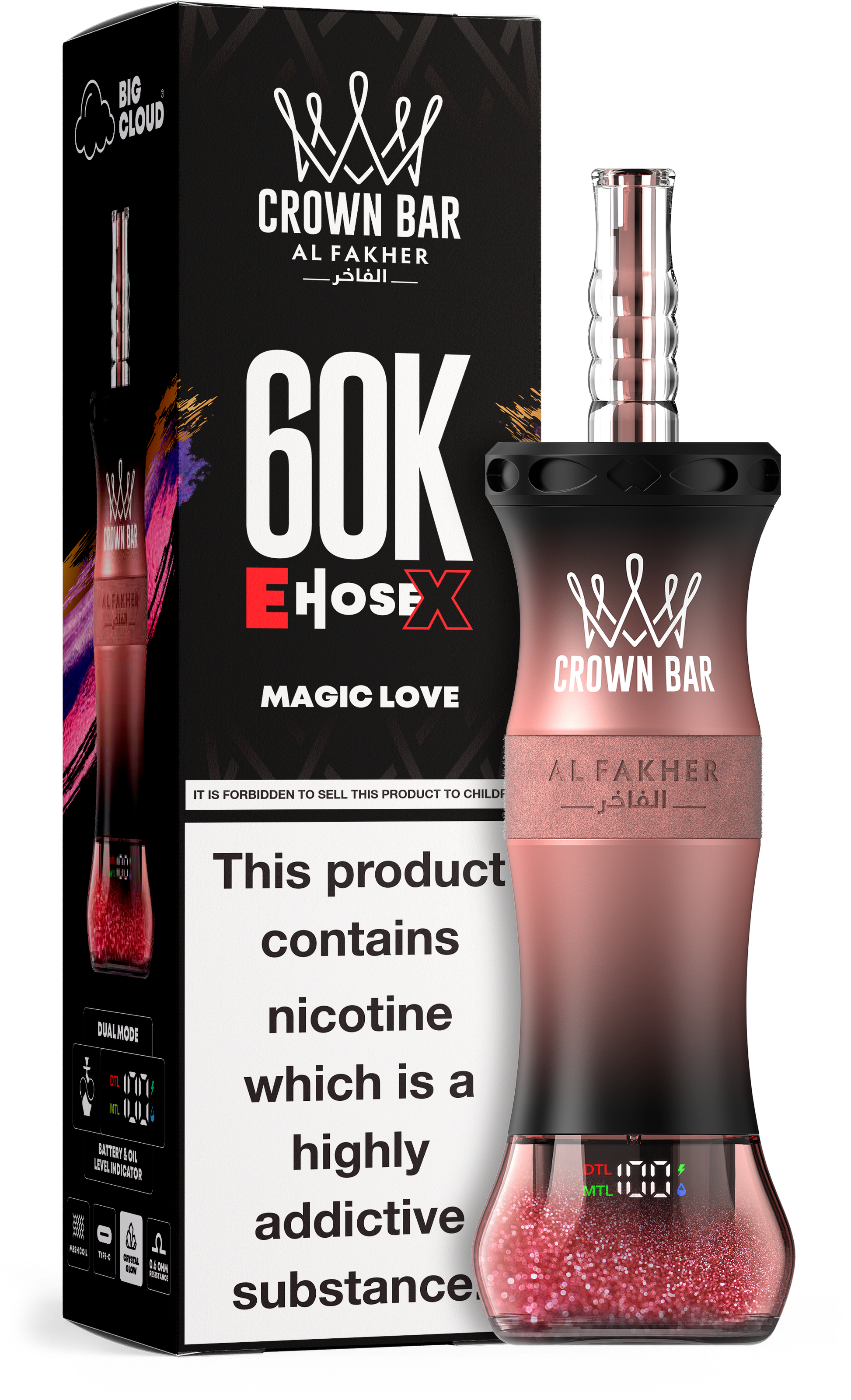 Al Fakher Crown Bar E Hose X 60K Mini Hookah E-Shisha | 60.000 Zge Al Fakher Crown Bar E Hose X 60K Mini Hookah E-Shisha | 60.000 Zge